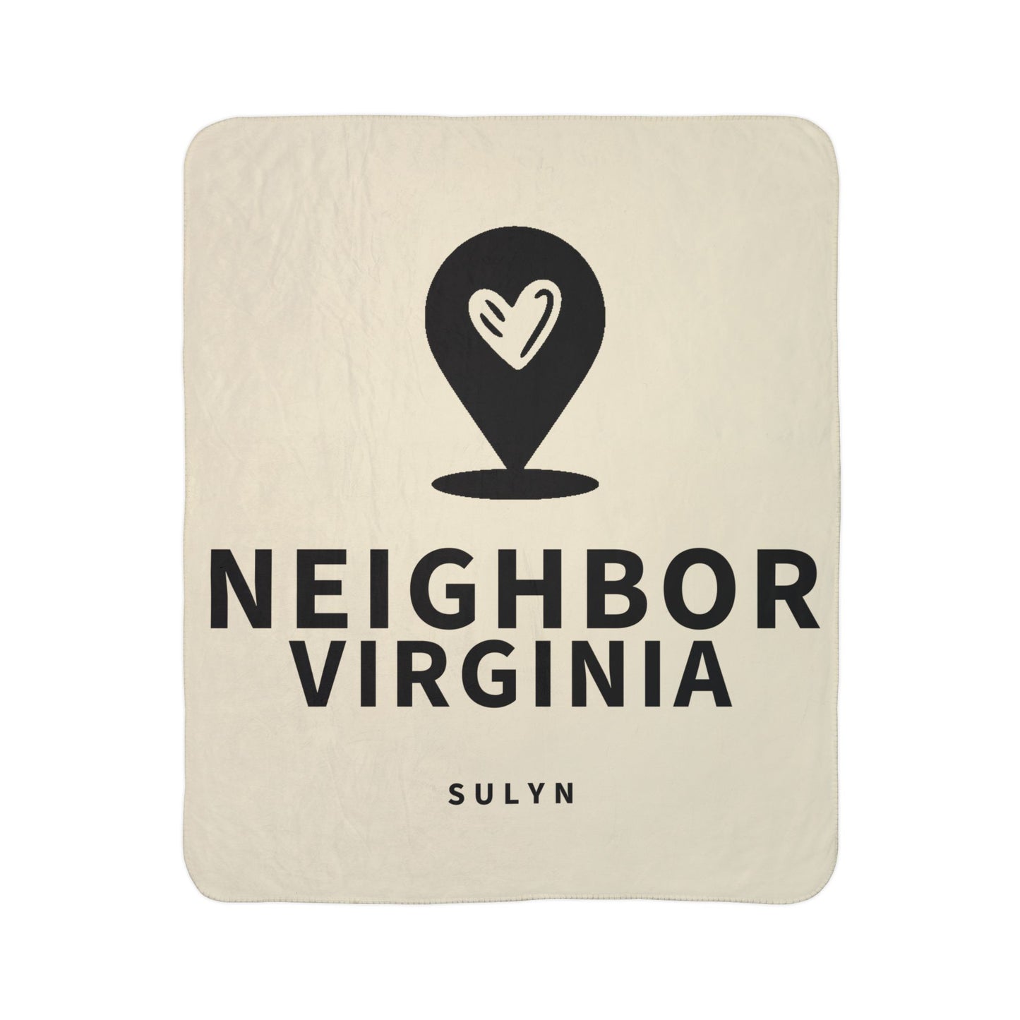 Virginia Neighbor Fleece Sherpa Blanket — Cozy Map Pin Throw