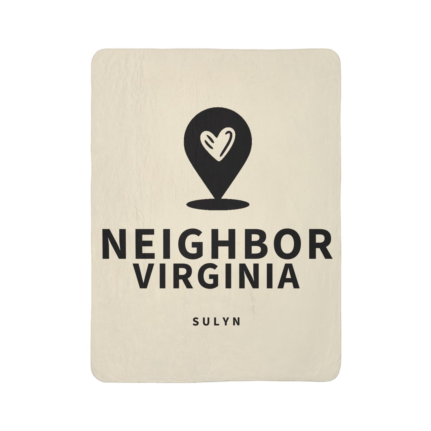 Virginia Neighbor Fleece Sherpa Blanket — Cozy Map Pin Throw