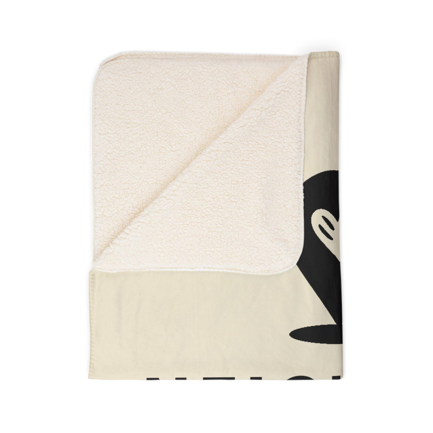 Neighbor Nashville Sherpa Blanket — Cozy Fleece Throw with Heart Mappin