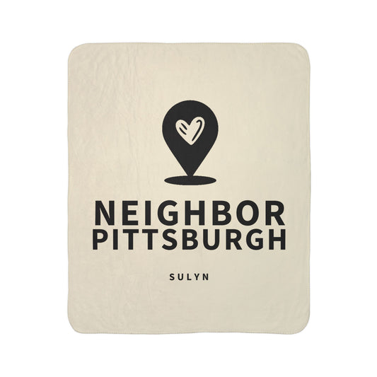 Pittsburgh Neighbor Fleece Sherpa Blanket — Cozy City Map Pin Throw